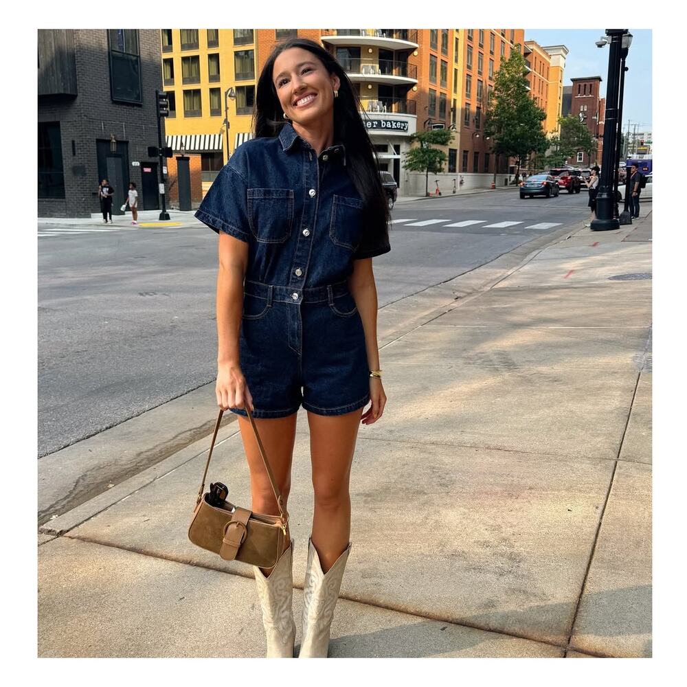 Zara Denim Romper Playsuit Belted Short Sleeve Utility Jumpsuit NWT M - Picture 13 of 16